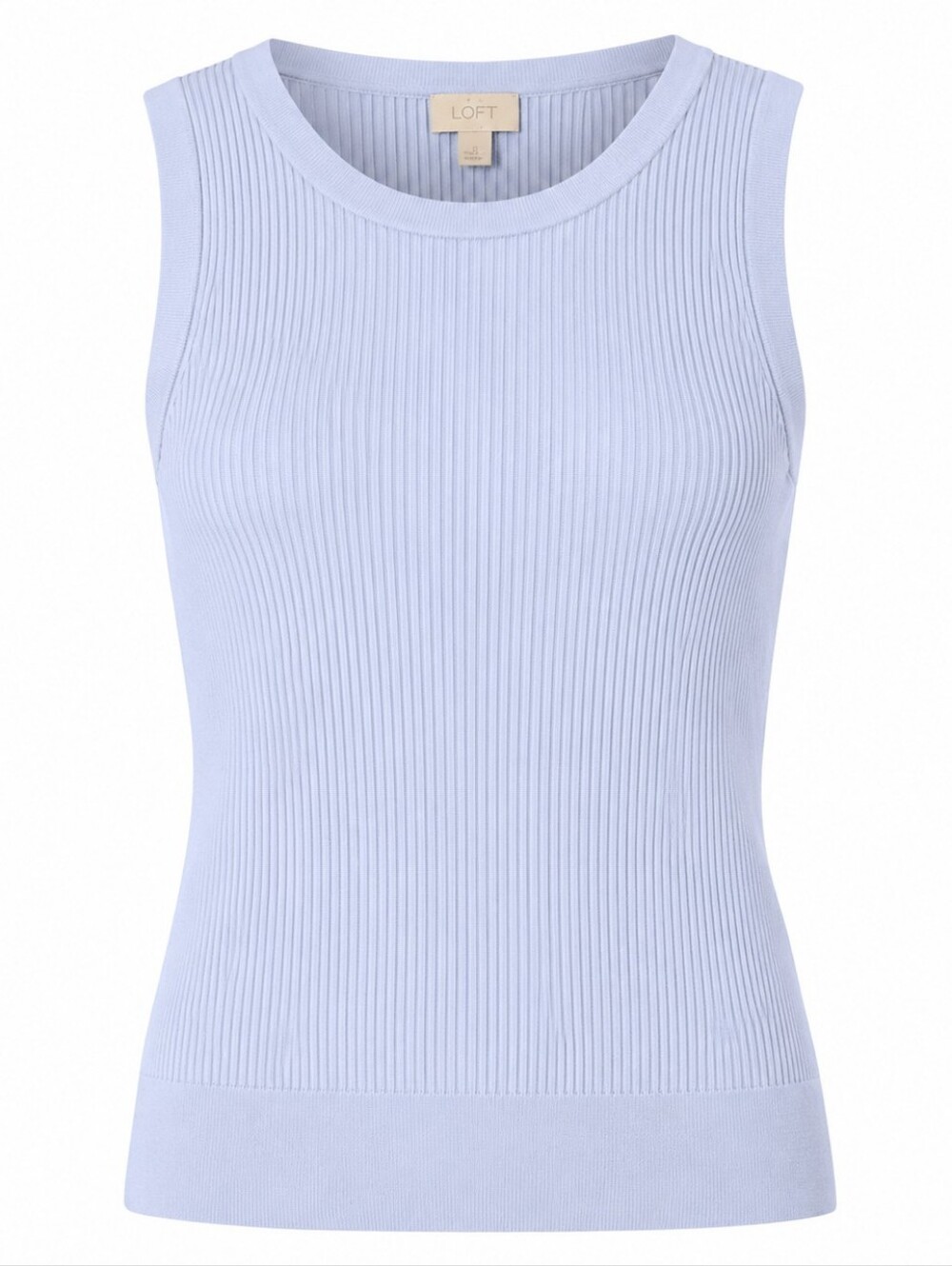 LOFT | Ribbed Knit Sleeveless Sweater Tank Pastel Blue Soft Stretch Top |‎ S